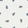 Amour romantic seamless pattern with minimalistic blue love hearts print. Pastel grey background