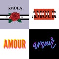 Amour slogan modern Fashion Slogan for T-shirt graphic vector Print