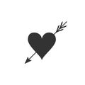 Amour symbol with heart and arrow icon isolated. Love sign. Valentines symbol. Flat design Royalty Free Stock Photo