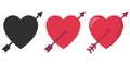 Amour Symbol with Heart and Arrow Icon. Vector illustration