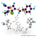 Amoxicillin molecule structure Royalty Free Stock Photo