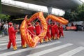 Amoy taoist association show dragon dance to welcome macao taoist association
