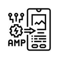 amp accelerated mobile pages seo line icon vector illustration