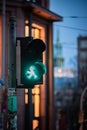 Single Green Ampelman Walk Sign in Berlin