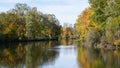 Amper River in autumn, Dachau, Upper Bavaria, Germany Royalty Free Stock Photo