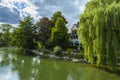 Amper river side in Furstenfeldbruck, Germany Royalty Free Stock Photo