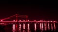 Ampera red bridge over the Musi River Royalty Free Stock Photo