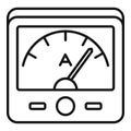 Amperemeter icon, outline style Royalty Free Stock Photo