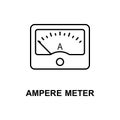 ampermeter icon. Element of measuring instruments icon with name for mobile concept and web apps. Thin line ampermeter icon can be Royalty Free Stock Photo