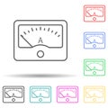 ampermeter multi color style icon. Simple thin line, outline vector of measuring Instruments icons for ui and ux, website or
