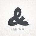 Ampersand. Elegant vector symbol on grunge background Royalty Free Stock Photo