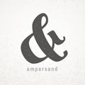 Ampersand. Elegant vector symbol on grunge background Royalty Free Stock Photo