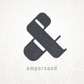 Ampersand. Elegant vector symbol on grunge background