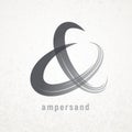 Ampersand. Elegant vector symbol on grunge background Royalty Free Stock Photo