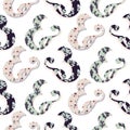 Ampersand floral seamless vector pattern.