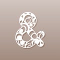 Ampersand for laser cutting.A round pattern. Vector illustration