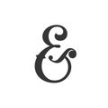 Ampersand letter `and` monogram. Ampersand decorative vector icon