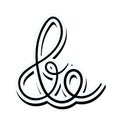 Ampersand letter over white background