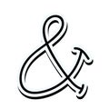 Ampersand letter on white background