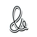 Ampersand lettering over white background