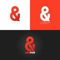 Ampersand logo design icon set background