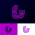 Ampersand logo. & icon consist of some strips, isolated on a different backgrounds. & monogram.