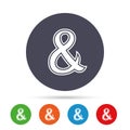 Ampersand sign icon. Logical operator AND. Royalty Free Stock Photo