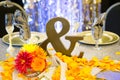 Ampersand Sign at Wedding Reception