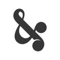 Ampersand Sign on White Background. Vector Royalty Free Stock Photo