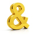 Ampersand symbol 3d render.