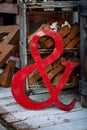The ampersand symbol made of red metal Royalty Free Stock Photo
