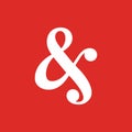 Ampersand vector font script logo icon. Elegant ampersand design symbol