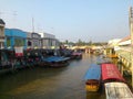 Amphawa Canal market boats river Royalty Free Stock Photo