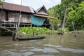 Amphawa Floating Market in Thailand with special wooden house