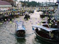 Boats on the canal of Amphawa Floating Market