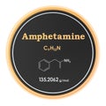 Amphetamine circle icon, 3D rendering isolated on white background Royalty Free Stock Photo