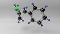 Amphetamine 3D molecule illustration. Royalty Free Stock Photo