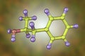 Amphetamine molecule, a powerful stimulant of central nervous system