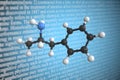 Amphetamine scientific molecular model, 3D rendering Royalty Free Stock Photo