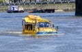 amphibian vehicle on the river Thames Royalty Free Stock Photo