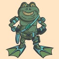 Amphibian warrior. Alien alien intelligence. Royalty Free Stock Photo