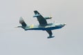 The amphibious anti-submarine airplane Be-12 `Chaika` RF-12012, 28 yellow takes part Royalty Free Stock Photo