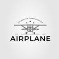 Amphibious plane or airplane or aircraft logo vector illustration design.. Royalty Free Stock Photo