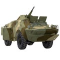 Amphibious Tank on White 3D Illustration Royalty Free Stock Photo