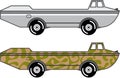 Amphibious Truck Boat on wheels vector