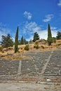 Amphitheater in Ancient Greek archaeological site of Delphi, Greece Royalty Free Stock Photo