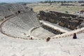 Amphitheater ancient ruined city of Hierapolis in Turkey