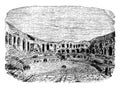 The Amphitheater of Arles The town clock of Athens vintage engraving