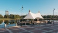 Cranes Roost amphitheater features stadium-style seating and a floating stage that hosts musical concerts