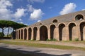 Amphitheater in famous antique ruins of pompeii in southern italy